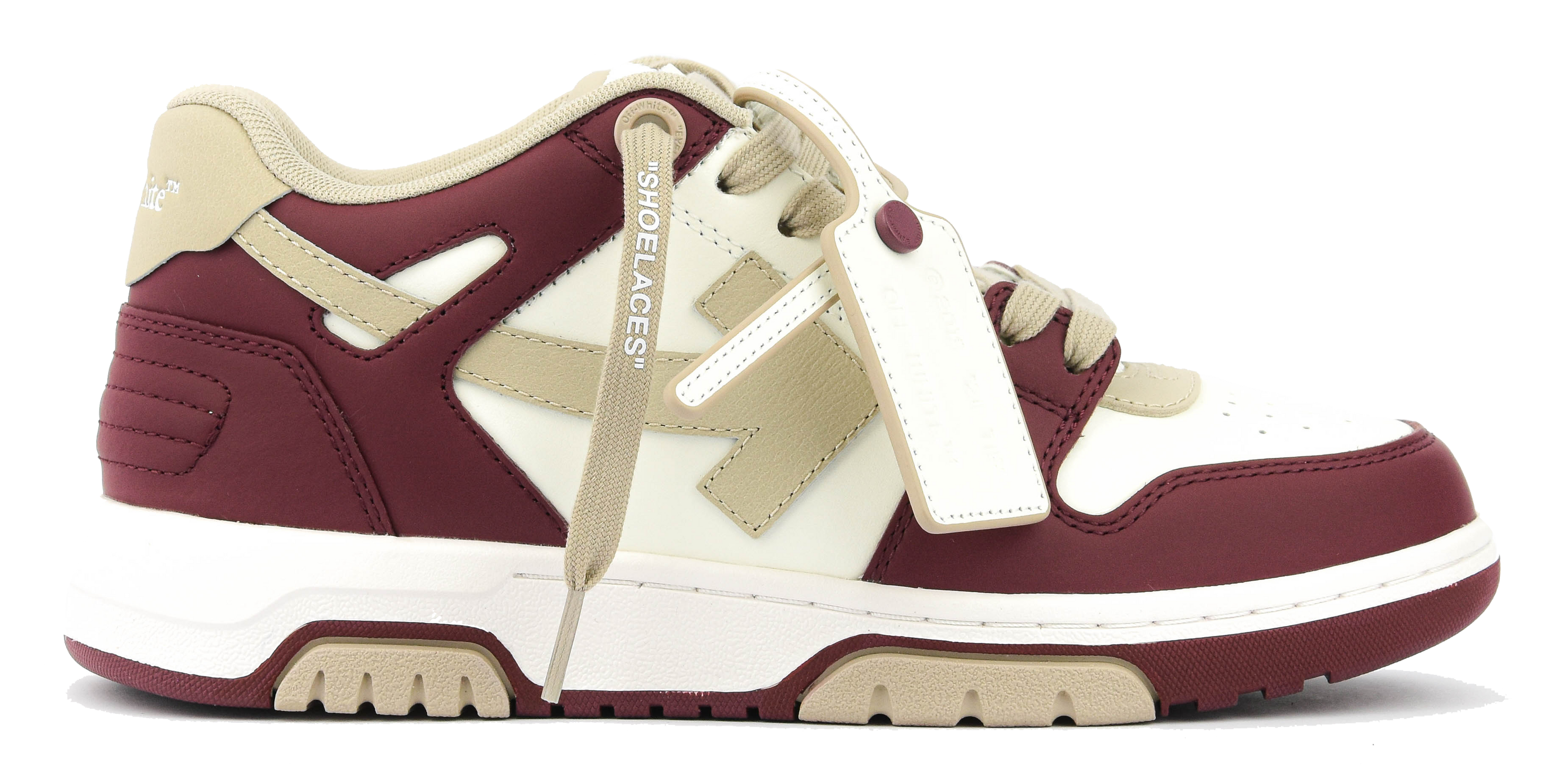 OFFWHITE "OOO" BURGUNDY BEIGE SNEAKER