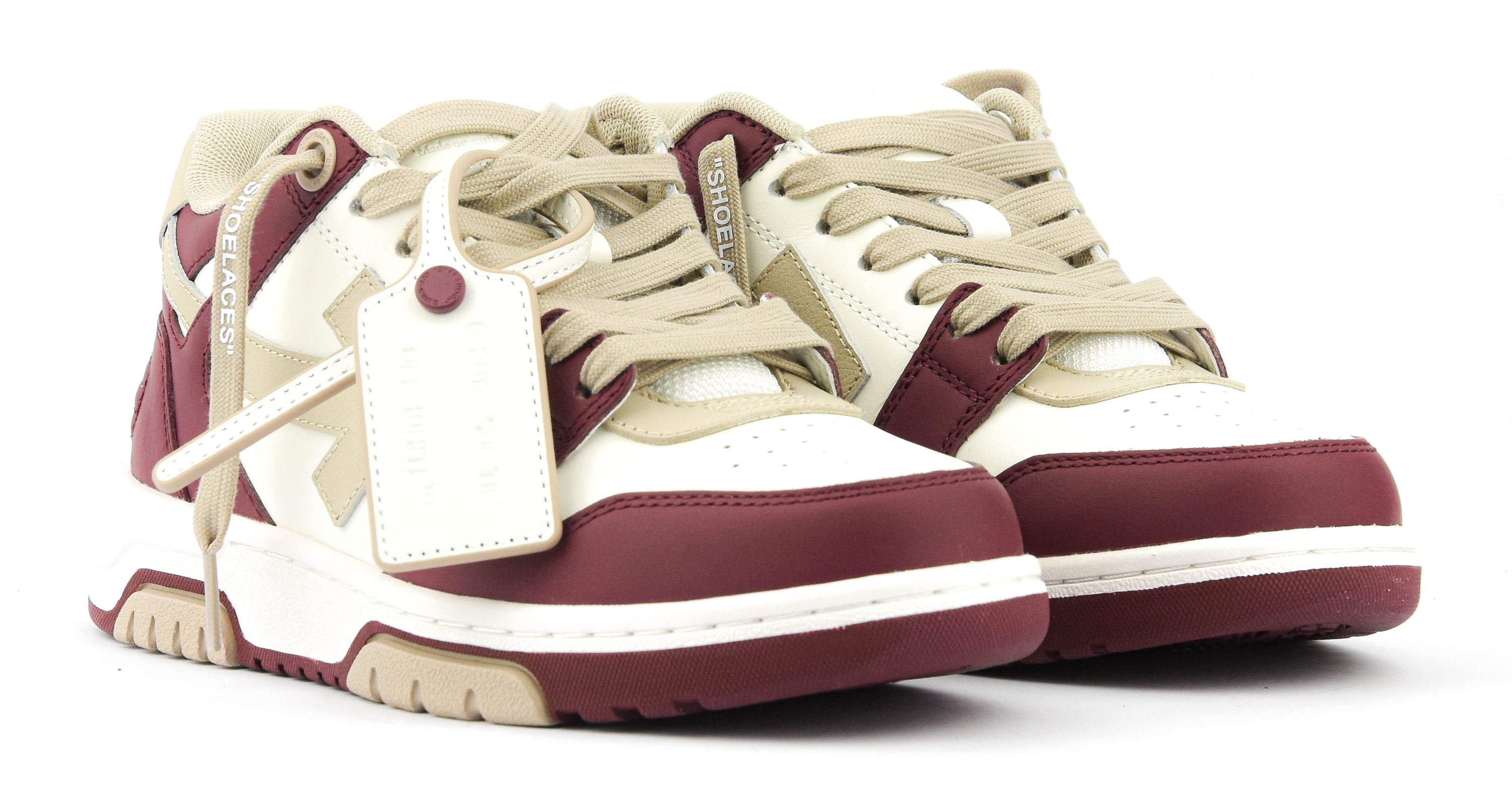 OFFWHITE "OOO" BURGUNDY BEIGE SNEAKER