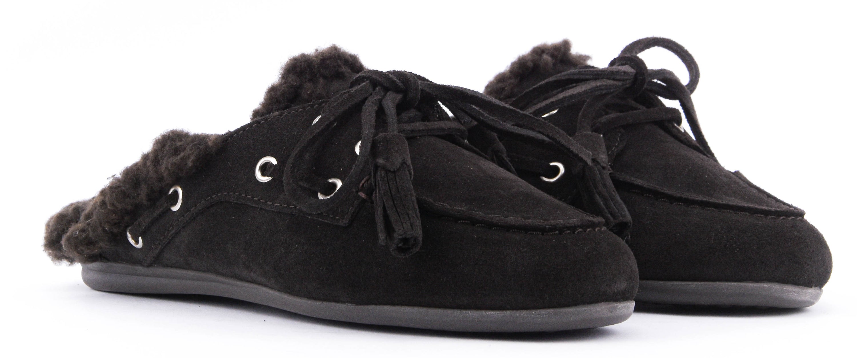 POSA BOAT LOAFER MULE FUR ESPRESSO