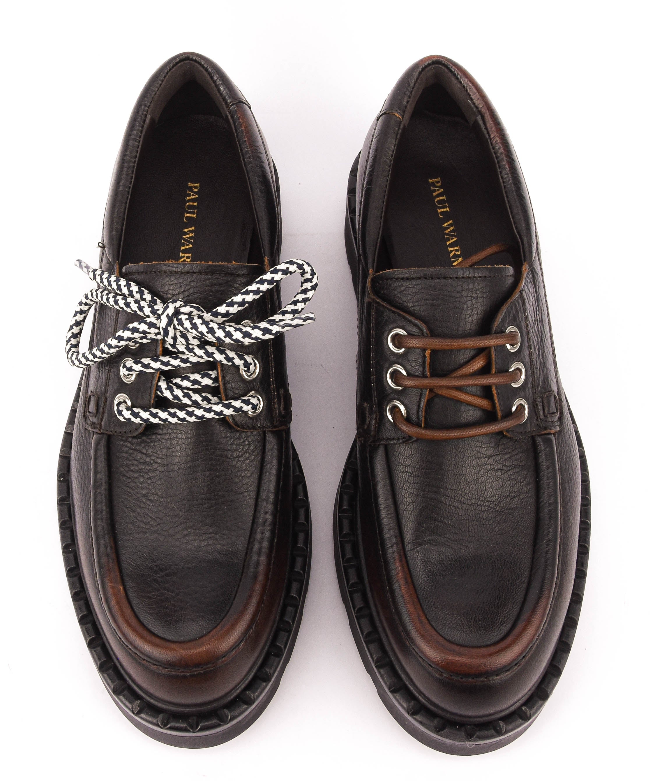 PAUL WARMER PUCK LACE UP BROWN