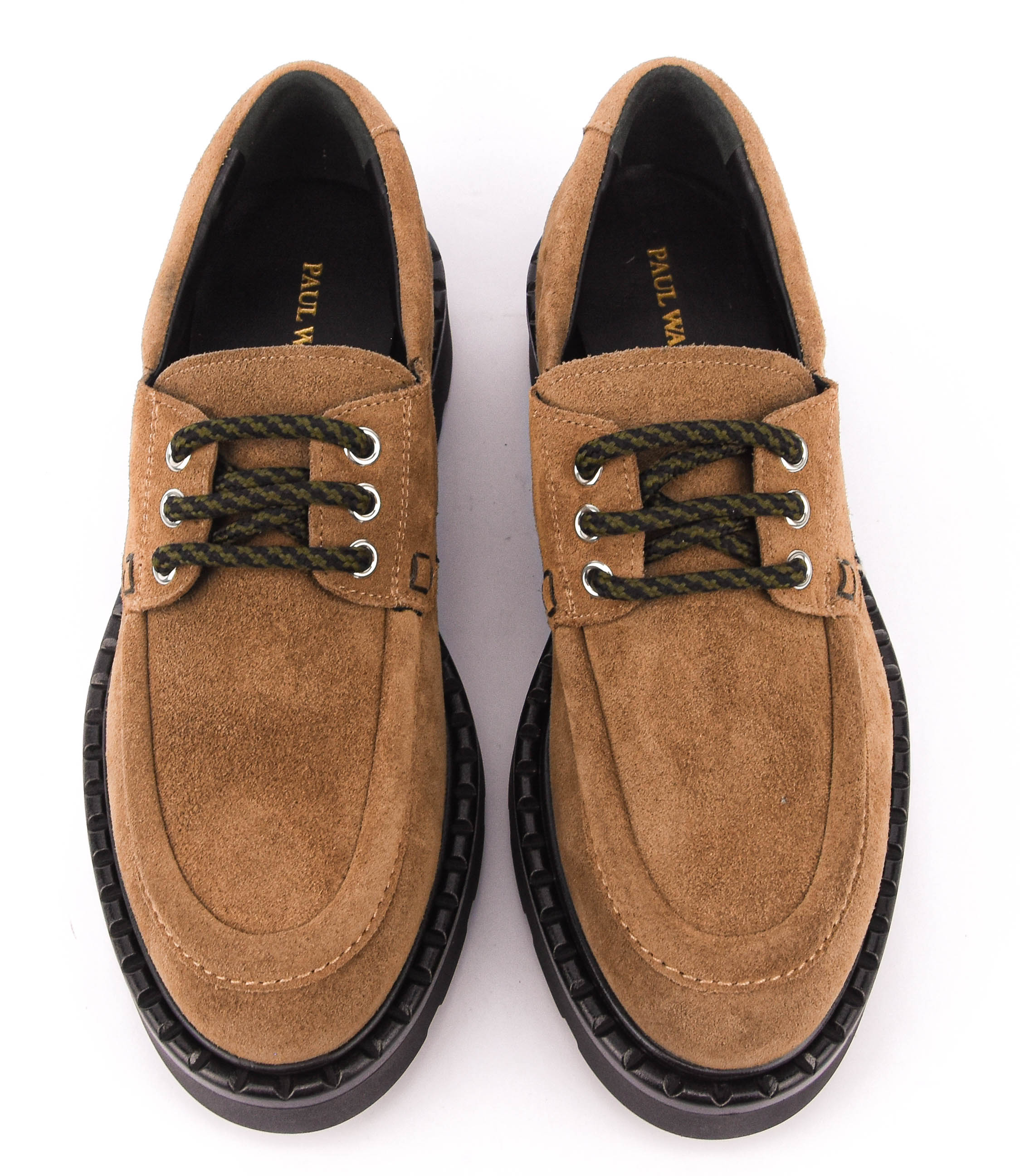 PAUL WARMER PUCK LACE UP TAN SUEDE