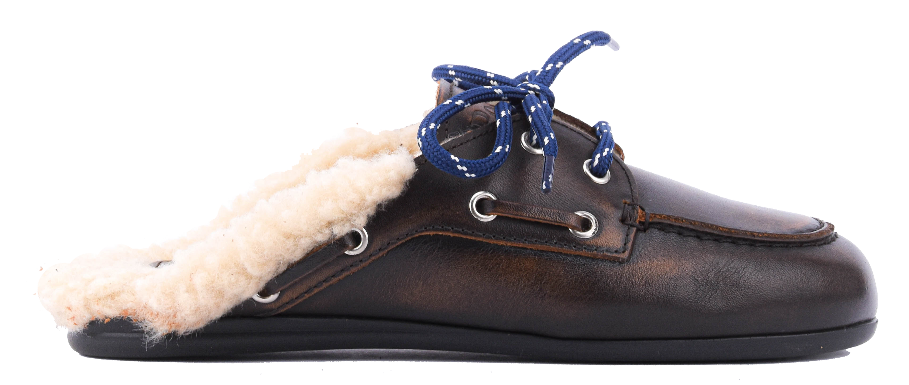 POSA BOAT LOAFER MULE FUR COFFEE