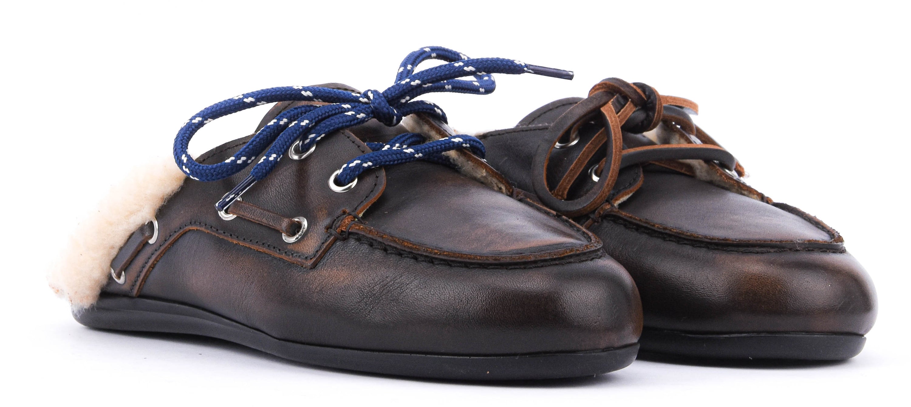 POSA BOAT LOAFER MULE FUR COFFEE