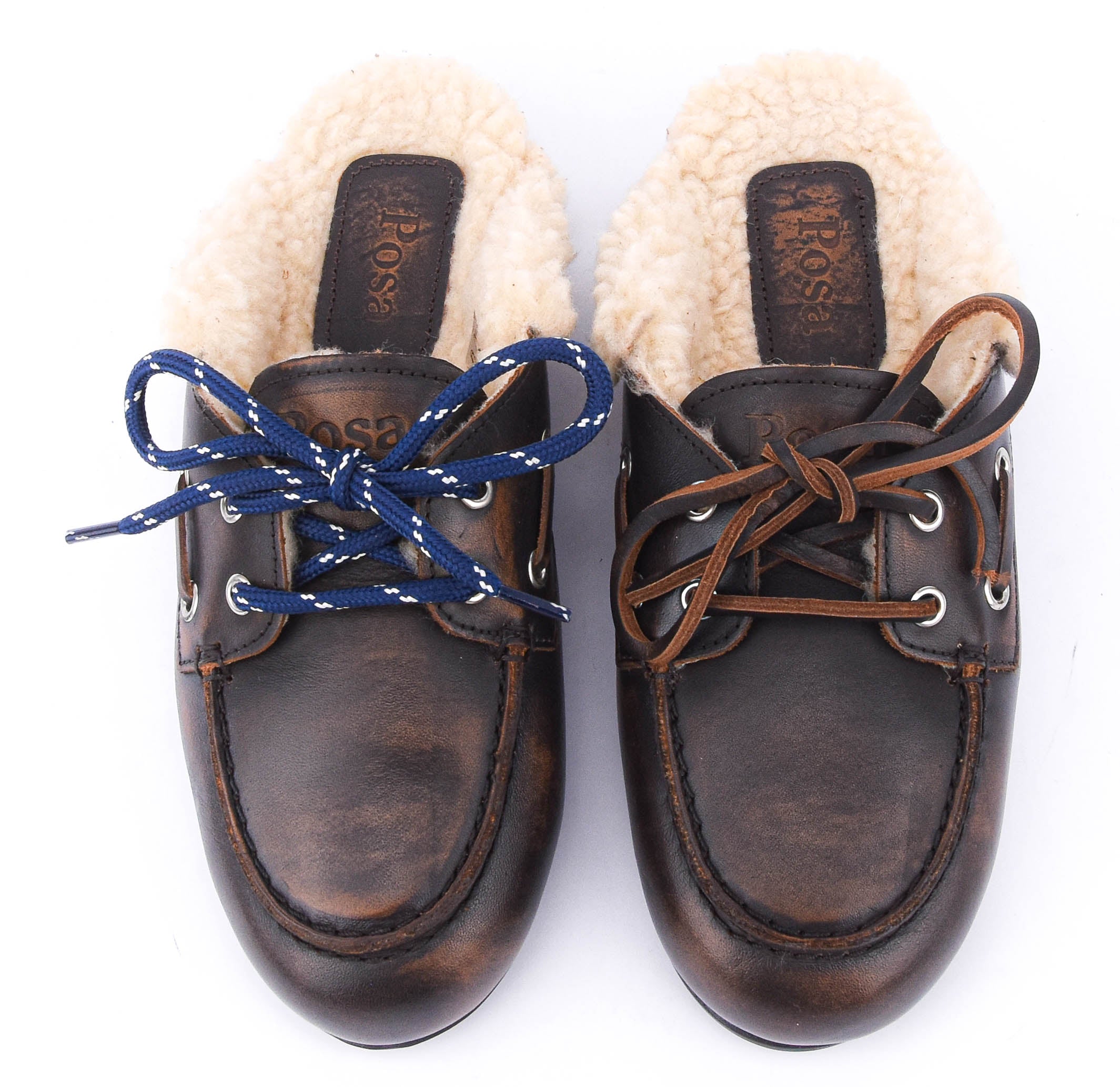 POSA BOAT LOAFER MULE FUR COFFEE