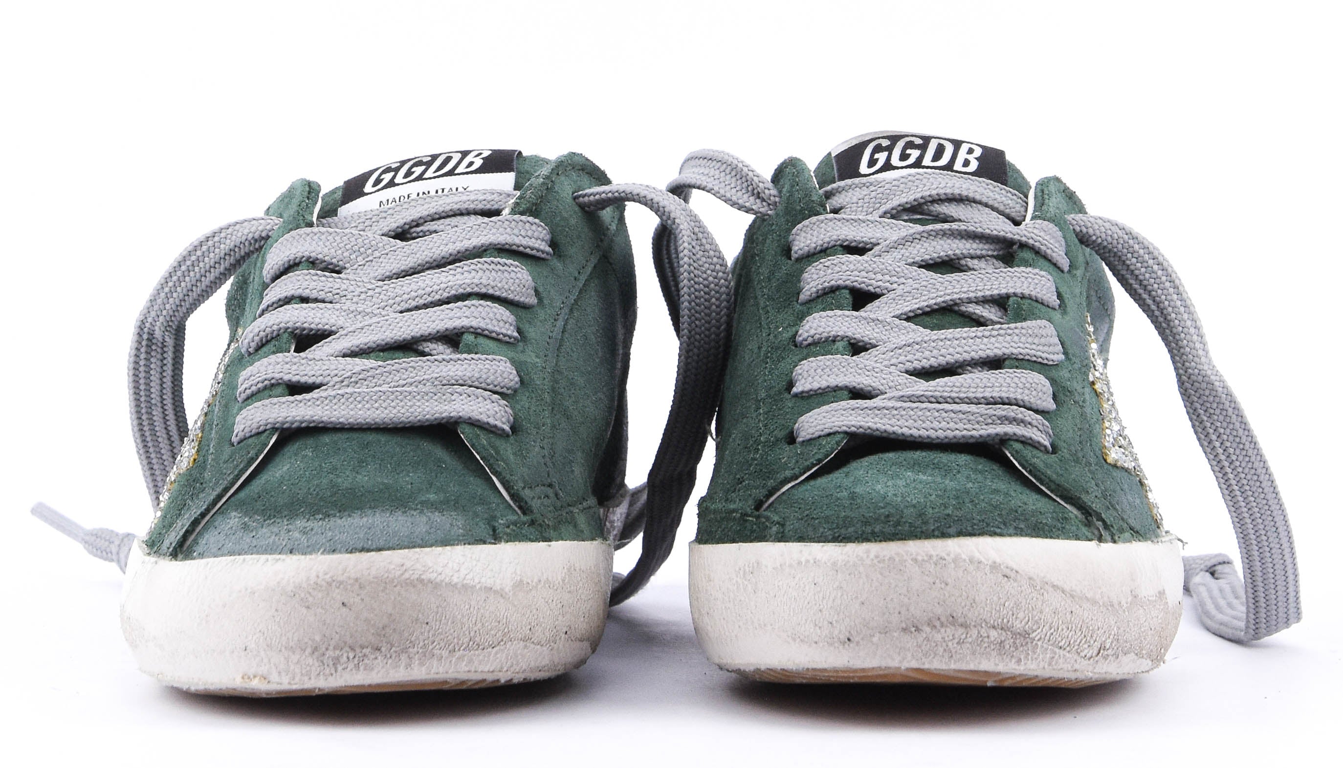 GOLDEN GOOSE SUPERSTAR DARK GREEN SILVER