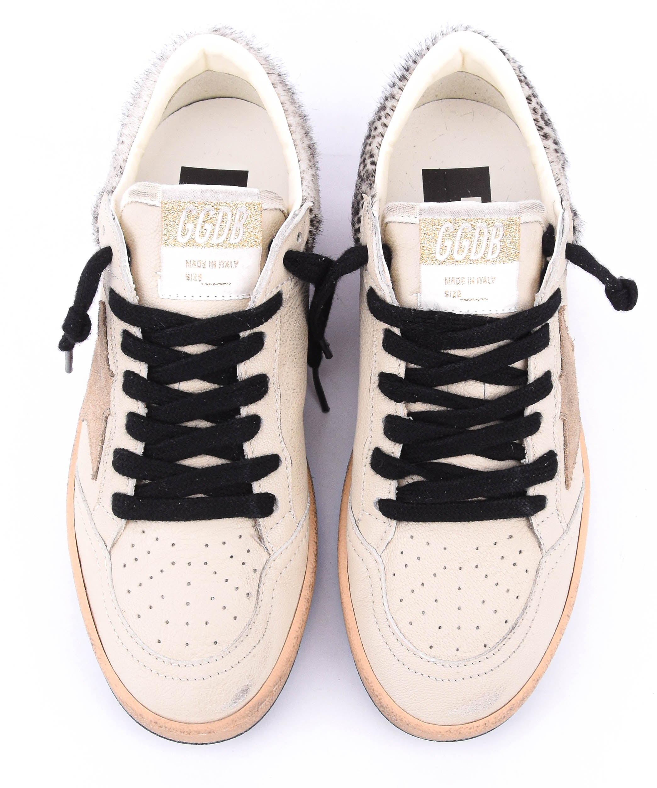 GOLDEN GOOSE BALLSTAR CREAM Black