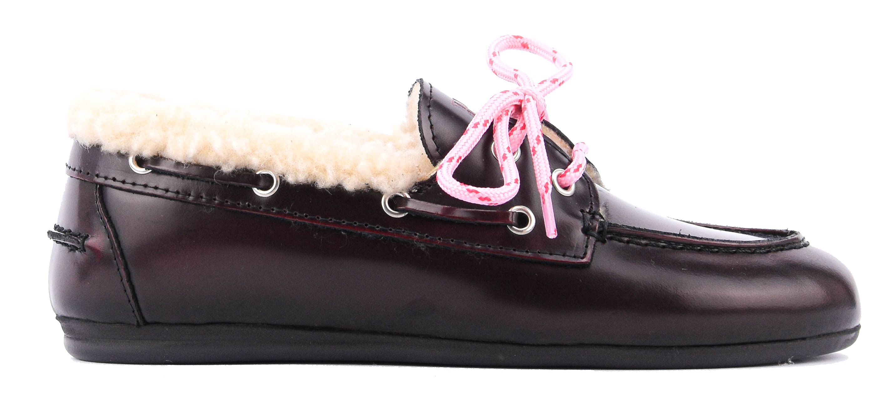 POSA BOAT LOAFER &nbsp;FUR burgundy