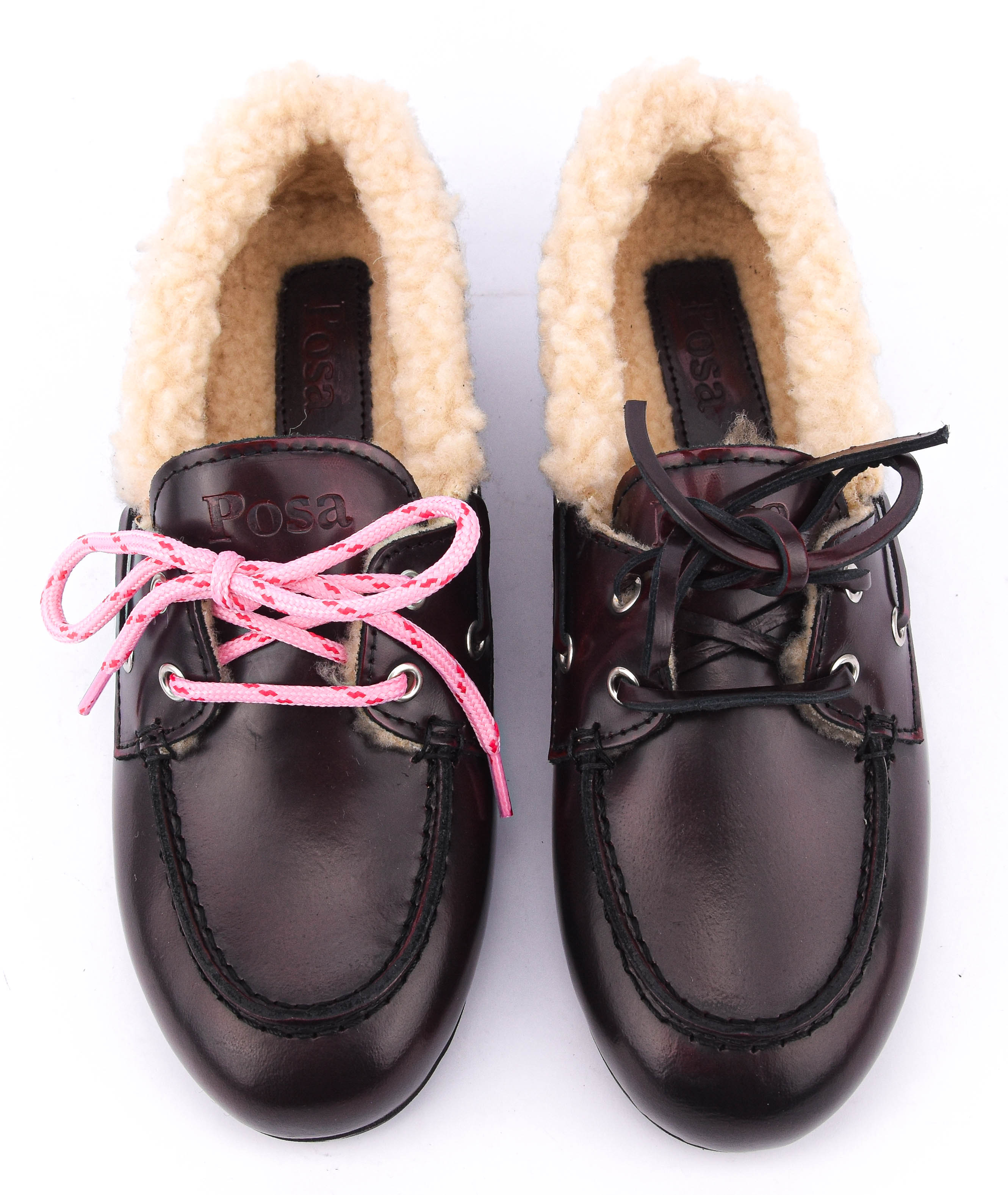 POSA BOAT LOAFER  FUR BURGUNDY