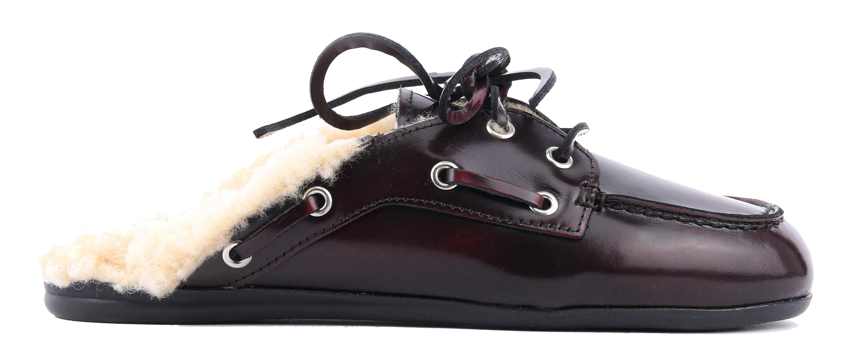 POSA BOAT LOAFER MULE FUR HIGHSHINE BORDO