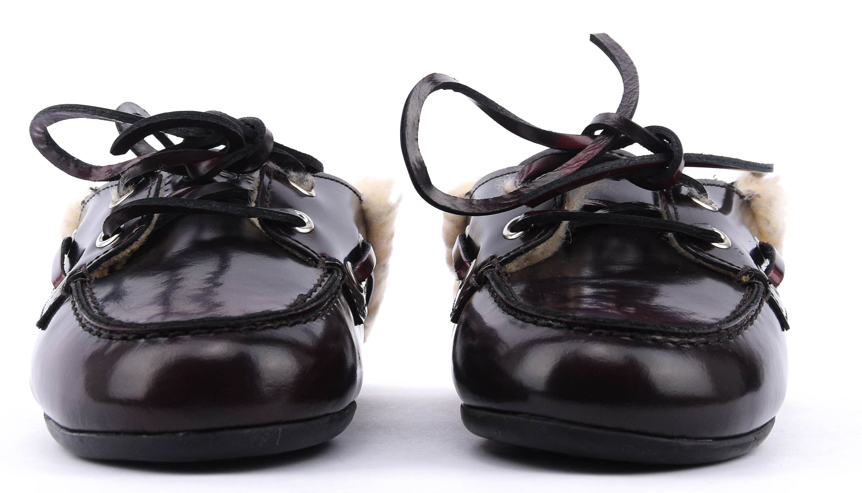 POSA BOAT LOAFER MULE FUR HIGHSHINE BORDO