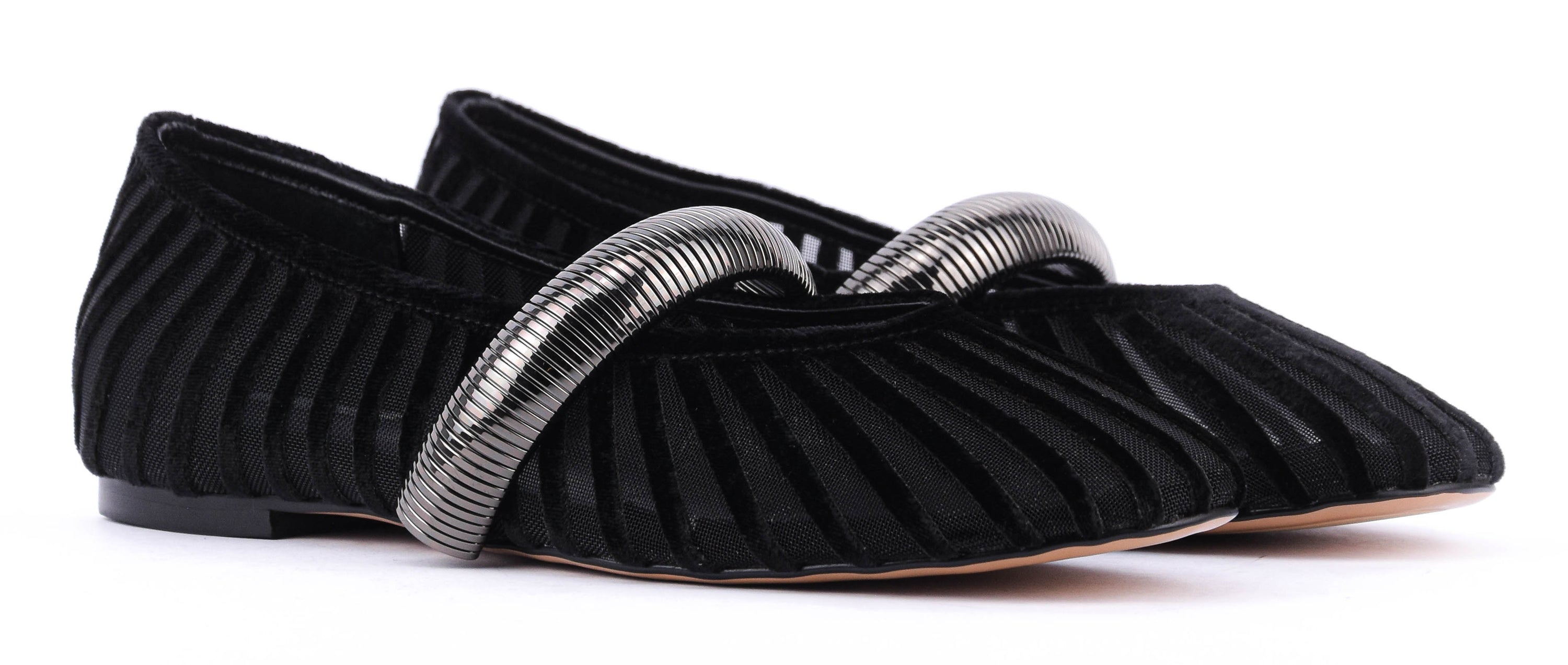 LOLA CRUZ ALEXA FLATS BLACK GOLD