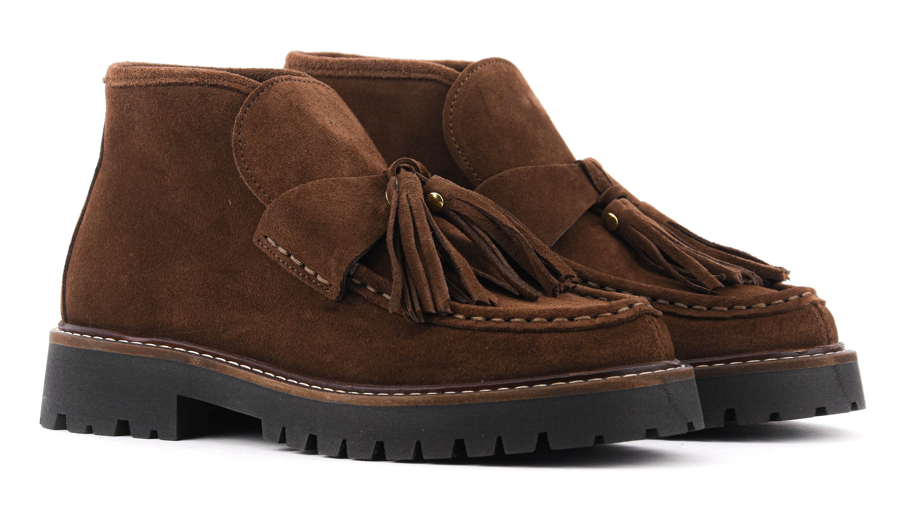 POSA AOSTA BOOTIE TASSEL DARK BROWN