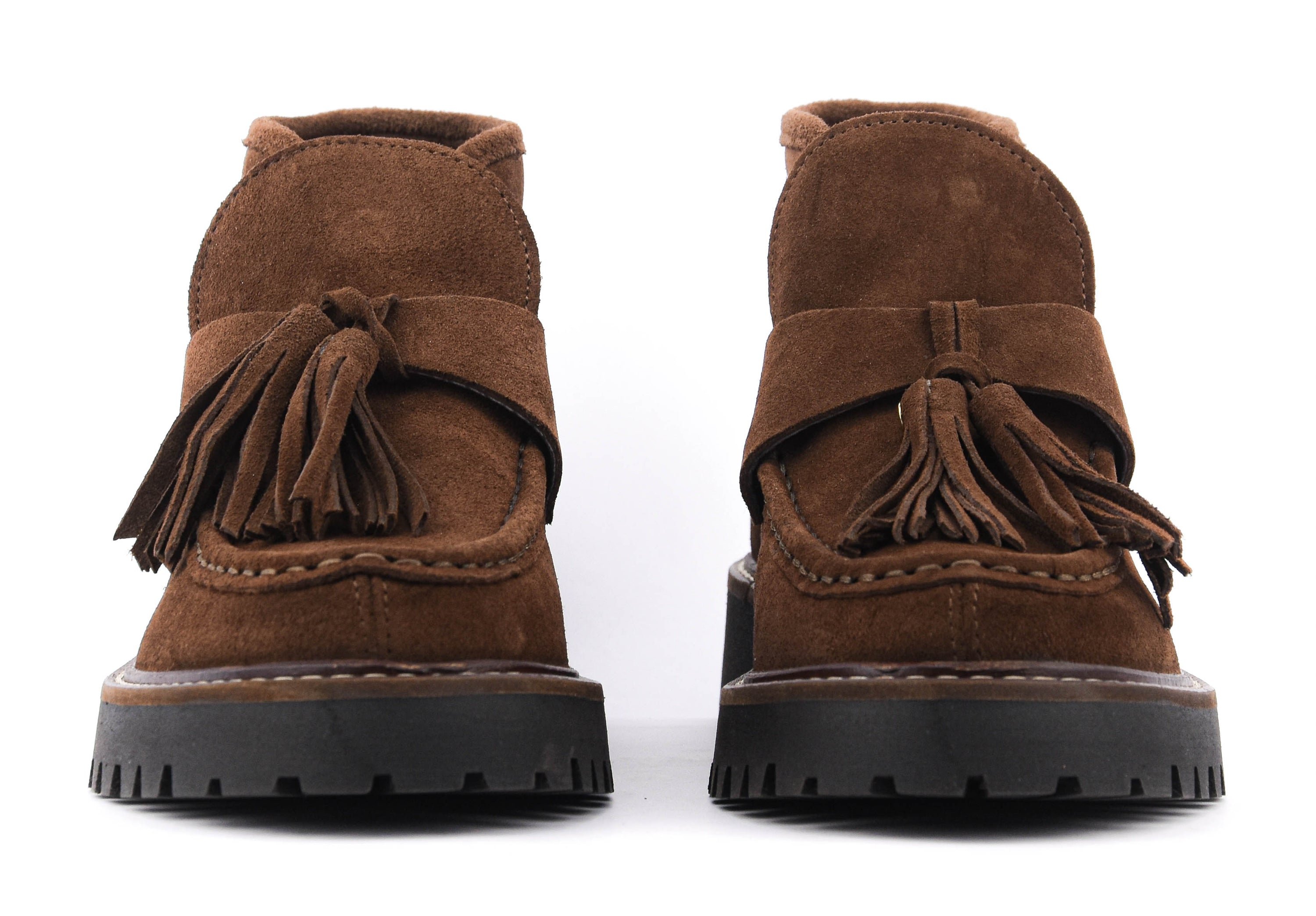 POSA AOSTA BOOTIE TASSEL DARK BROWN