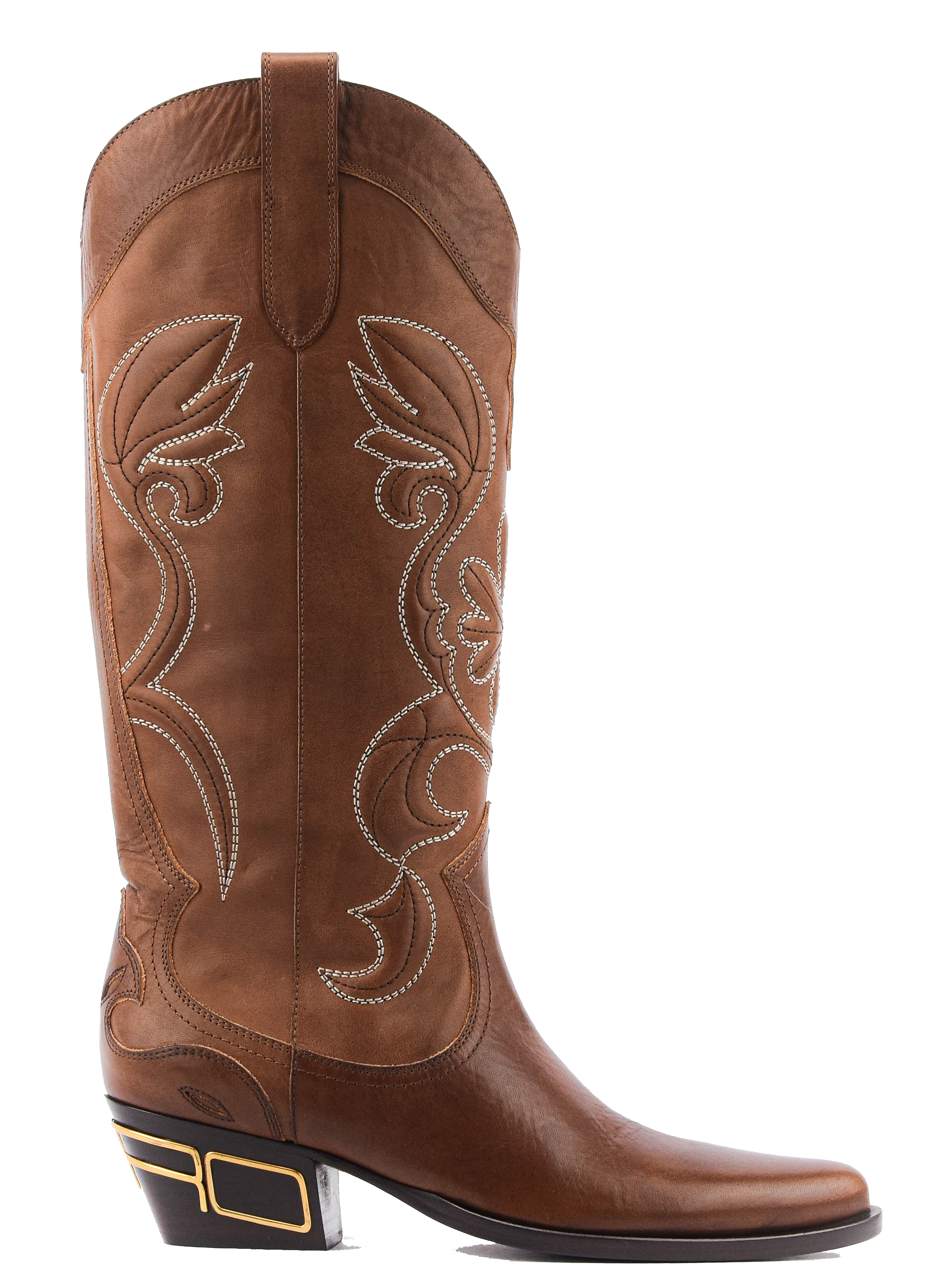ETRO TEXAN BOOTS BROWN SIGNATURE HEEL