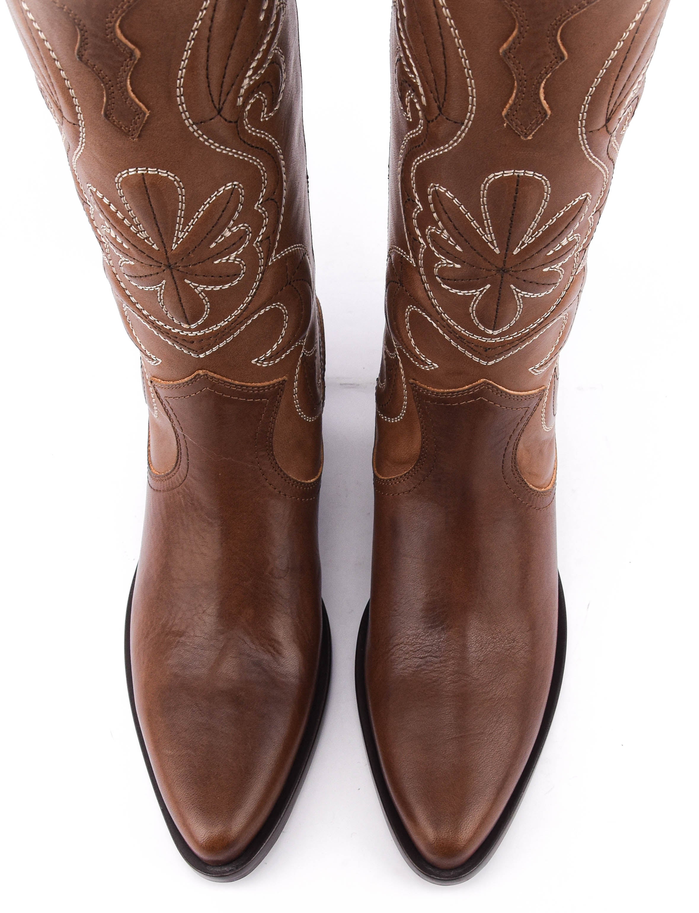 ETRO TEXAN BOOTS BROWN SIGNATURE HEEL