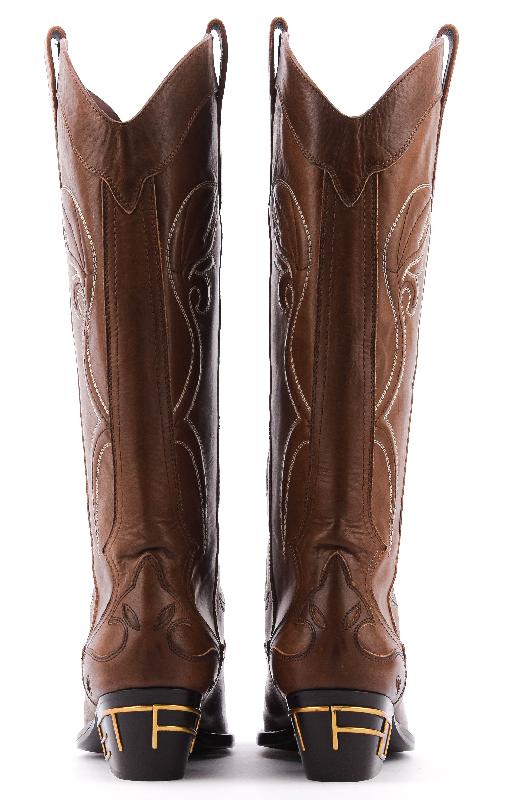 ETRO TEXAN BOOTS BROWN SIGNATURE HEEL
