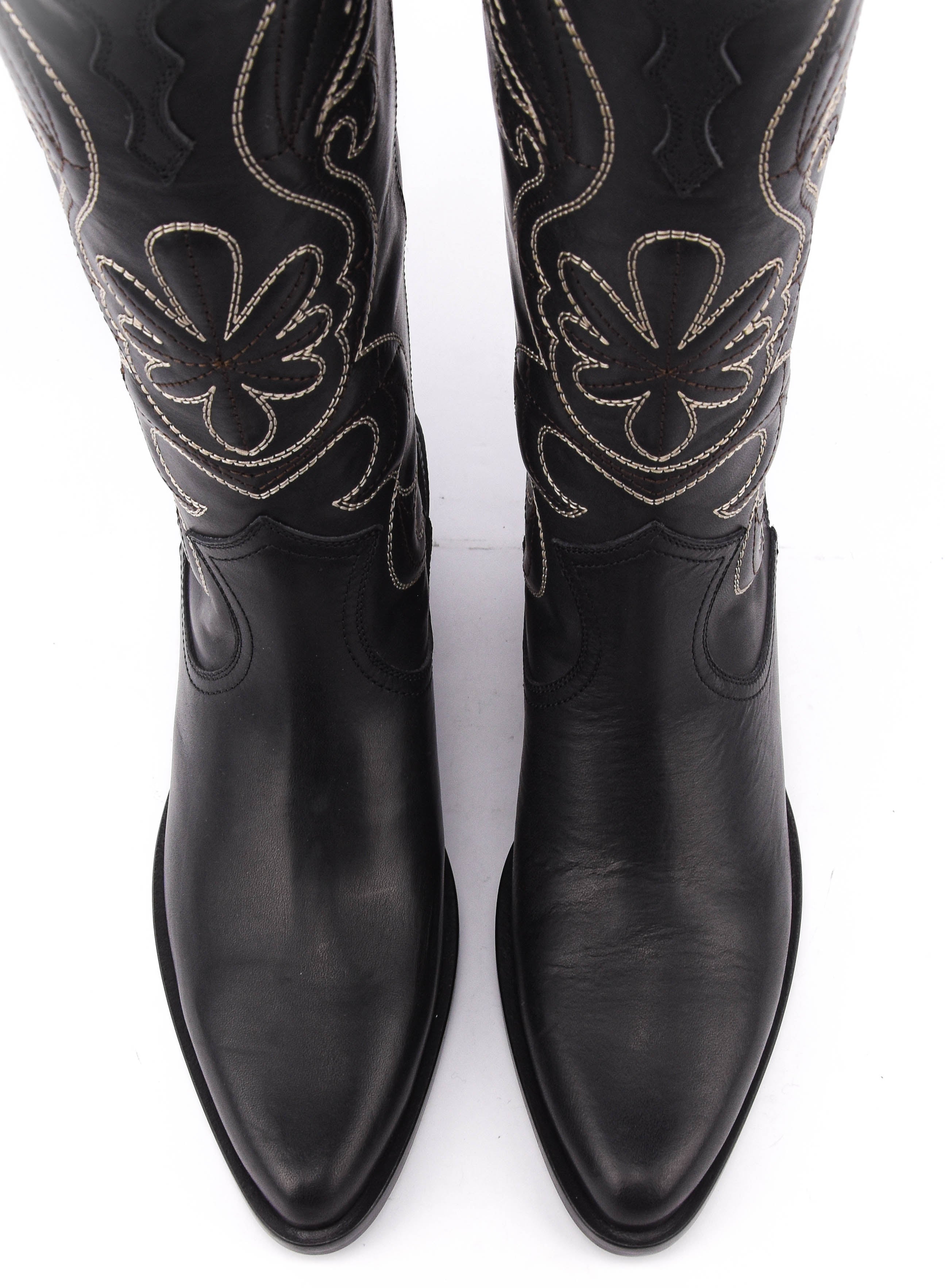 ETRO TEXAN BOOTS BLACK SIGNATURE HEEL