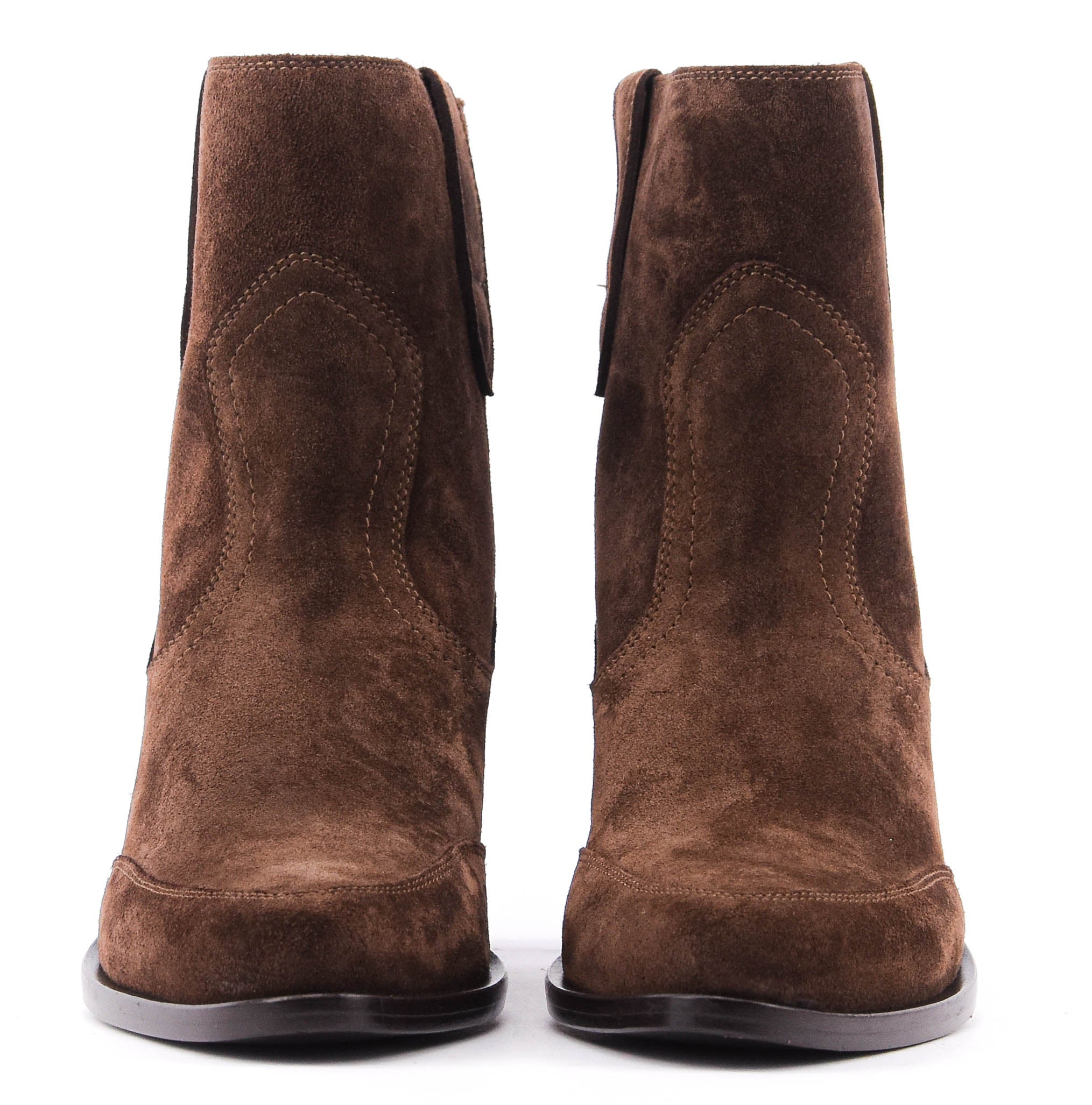ETRO TEXAN BOOTIES SIGNATURE HEEL BROWN