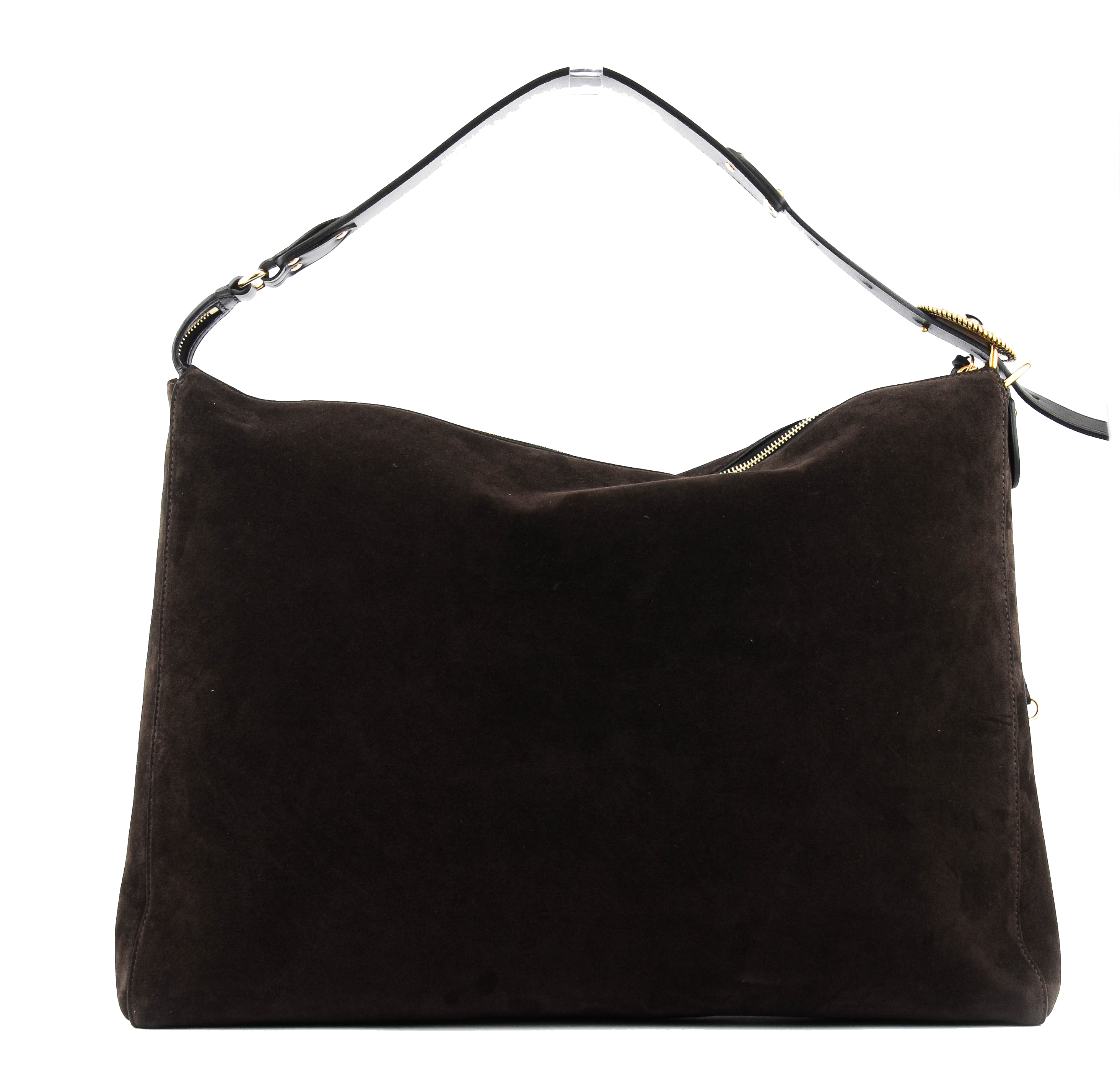 ETRO HOBO LARGE DARK BROWN SUEDE