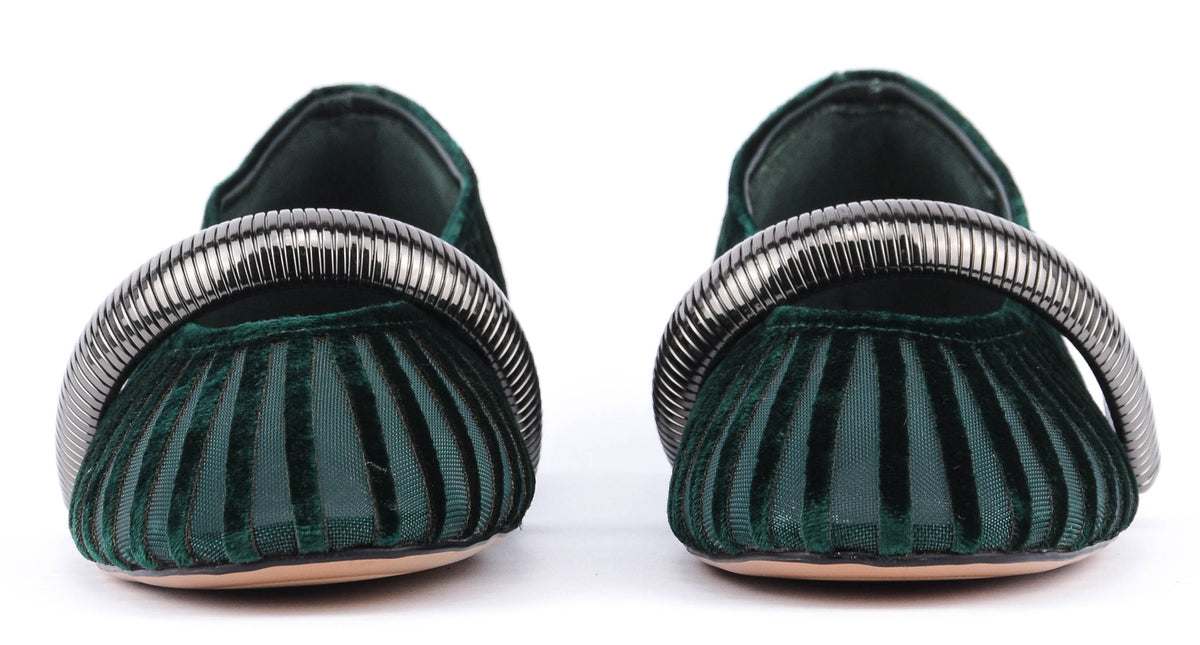 LOLA CRUZ ALEXA FLATS ROYAL GREEN