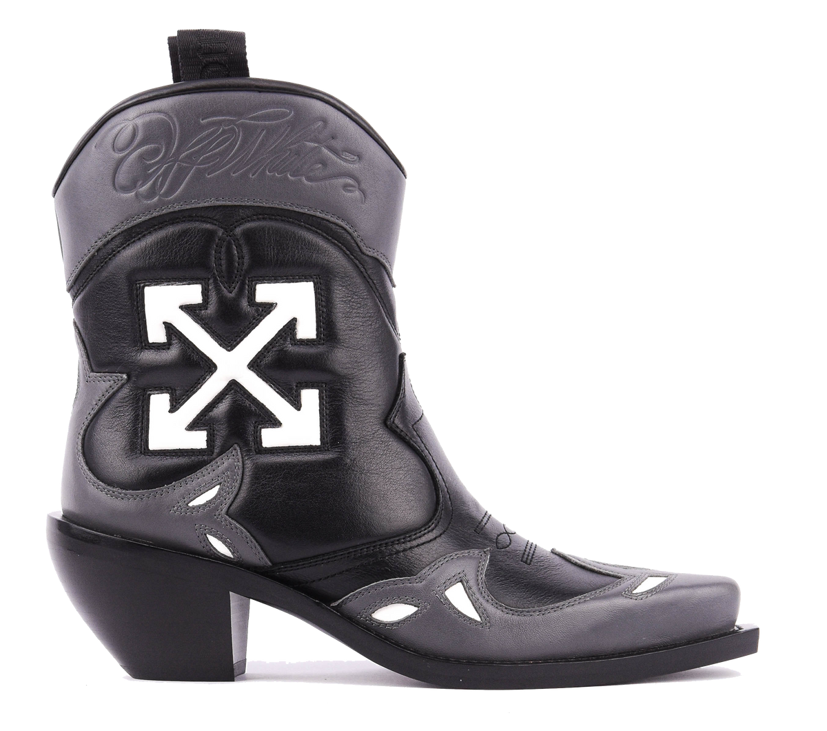 OFF WHITE SANTIAGO BOOTS BLACK/GREY