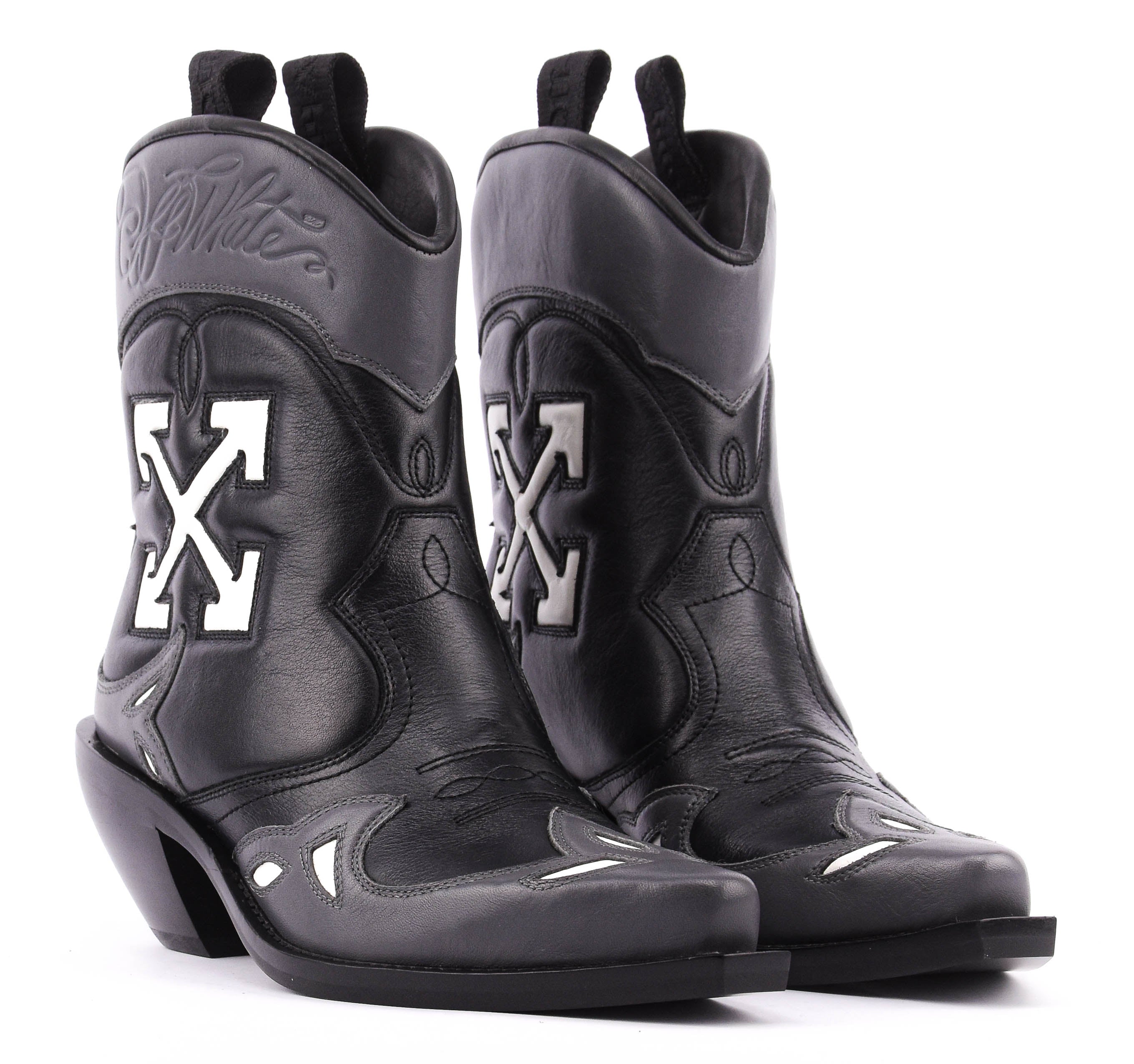 OFF WHITE SANTIAGO BOOTS BLACK/GREY