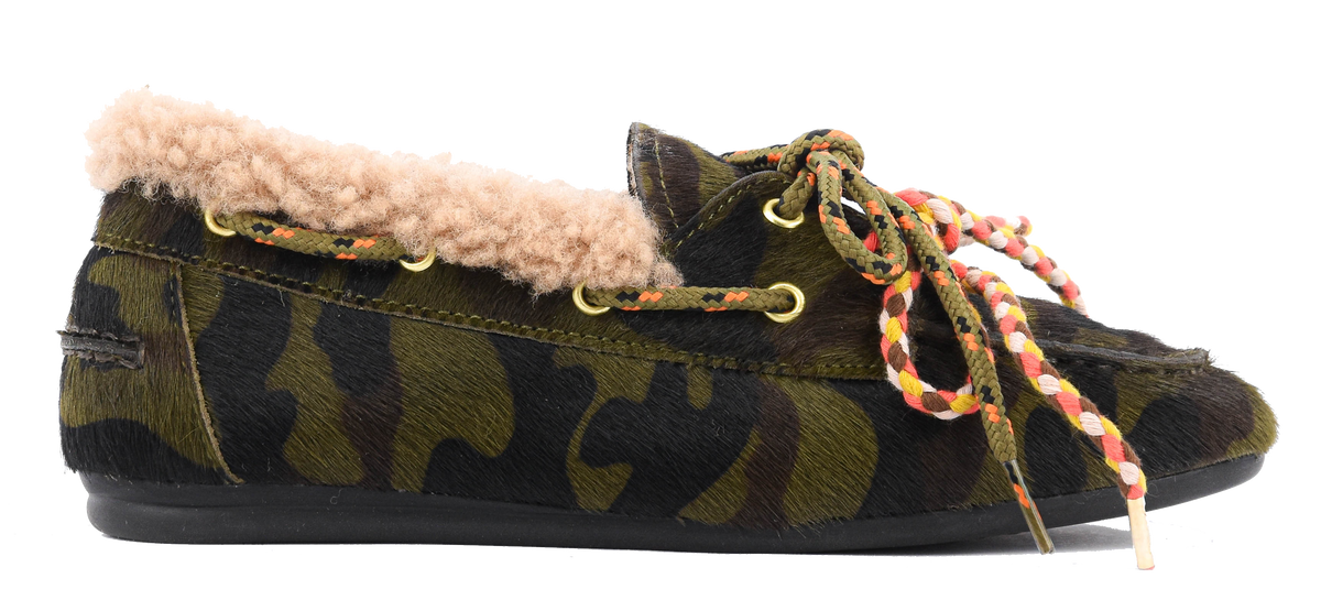 TORAL NAHUA CAMOU BOAT SHOE SHEARLING