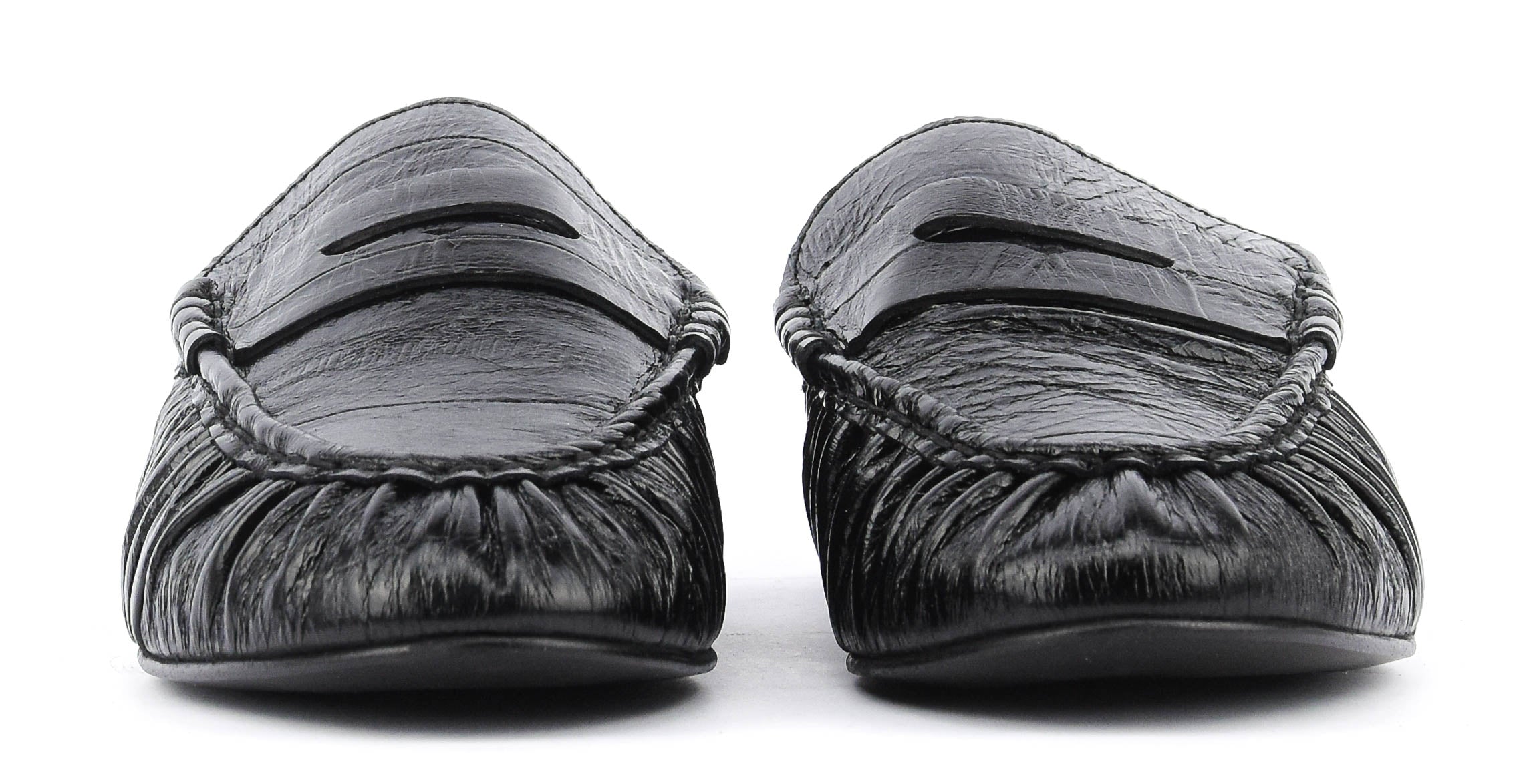 TORAL PIPER LOAFER MULE BLACK LEATHER