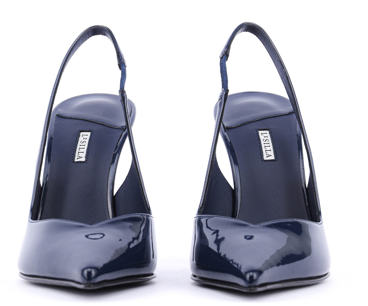 LE SILLA CHANEL  VIVIENNE SLINGBACK NAVY PATENT 105
