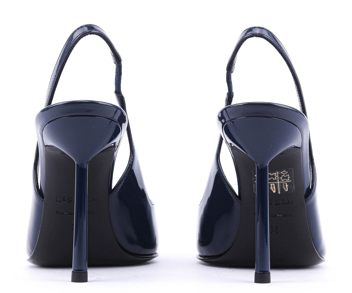 LE SILLA CHANEL  VIVIENNE SLINGBACK NAVY PATENT 105