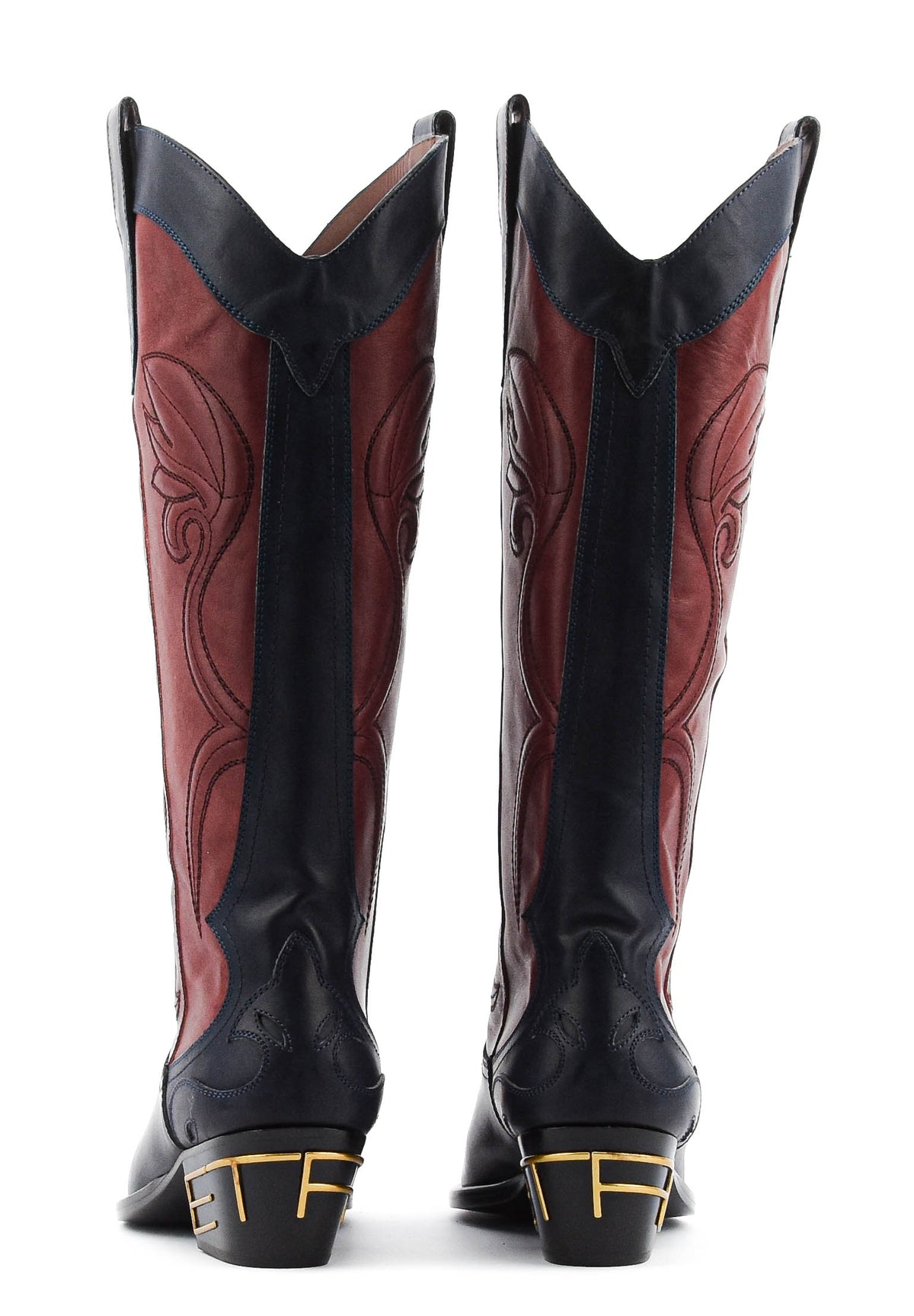 ETRO TEXAN BOOTS BLUE BORDO