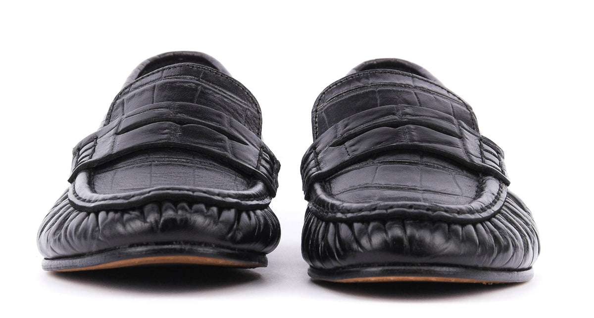 POSA PENNY LOAFER BLACK CROC