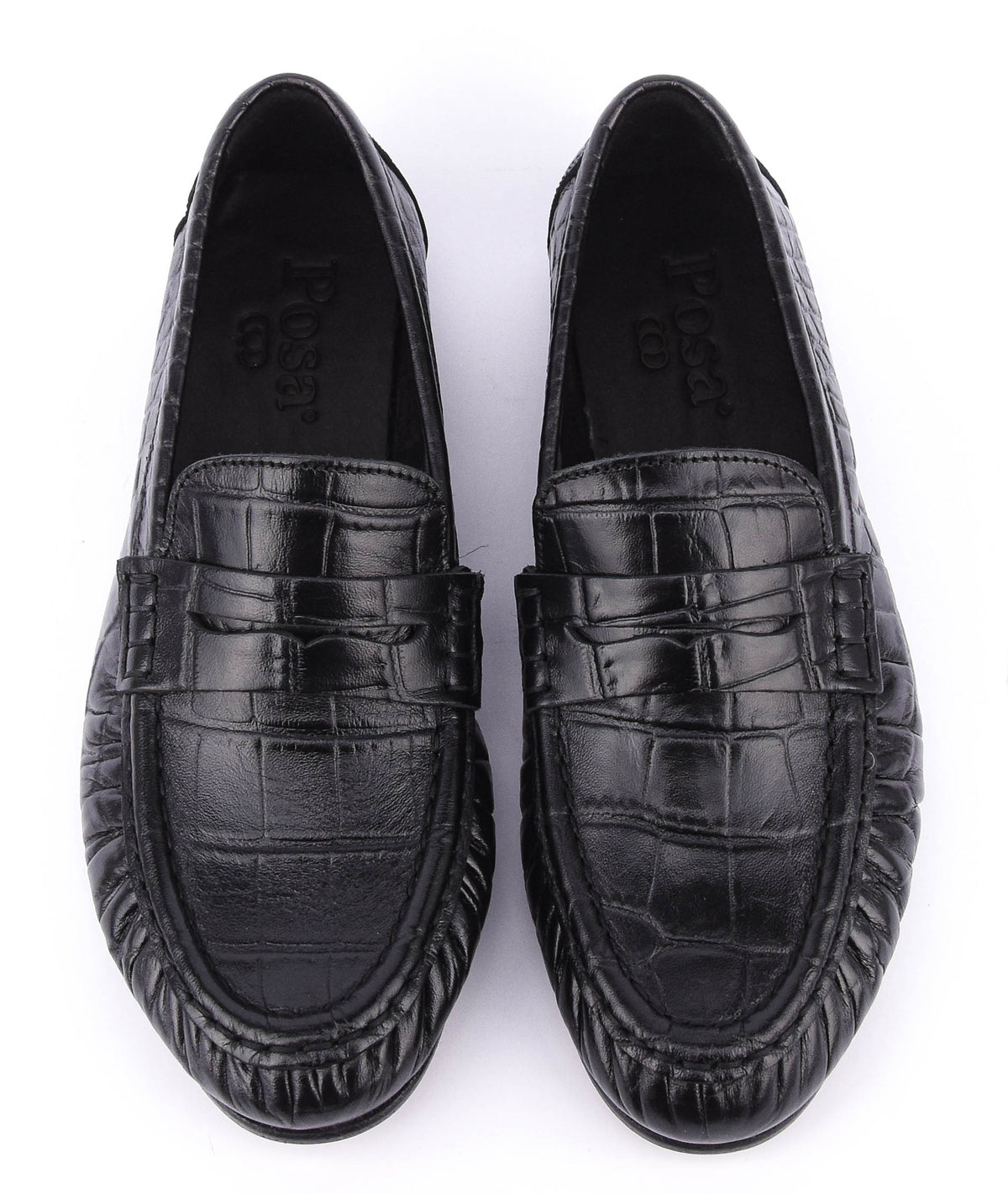 POSA PENNY LOAFER BLACK CROC