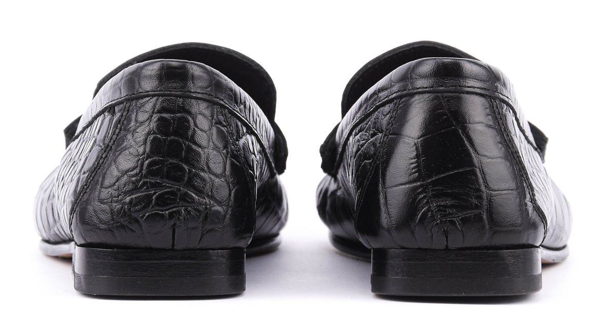 POSA PENNY LOAFER BLACK CROC
