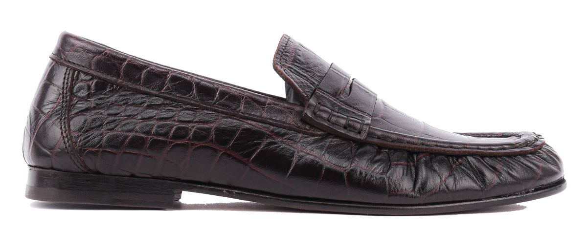 POSA PENNY LOAFER BURGUNDY CROC