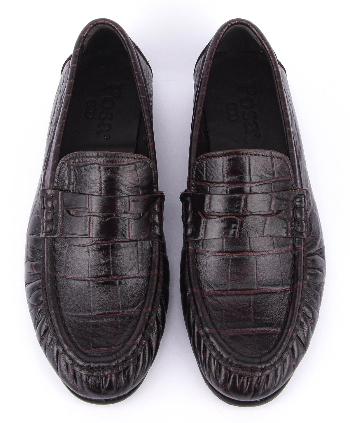 POSA PENNY LOAFER BURGUNDY CROC