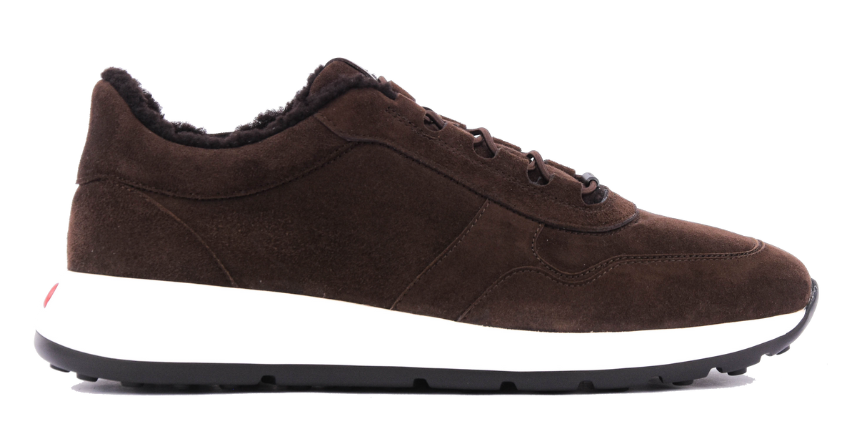 TOD'S  RED DOT SNEAKER SHEARLING BROWN
