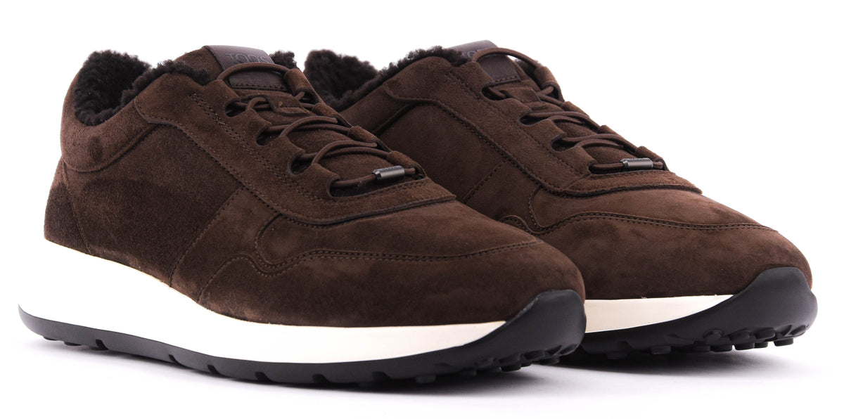 TOD'S  RED DOT SNEAKER SHEARLING BROWN