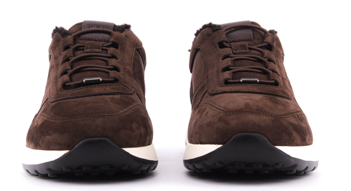 TOD'S  RED DOT SNEAKER SHEARLING BROWN