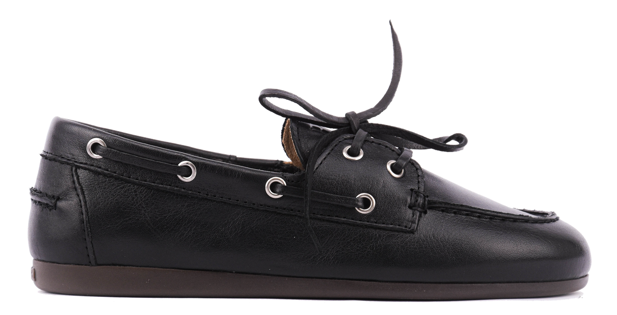 POSA BOAT LOAFER SOFT LEATHER BLACK