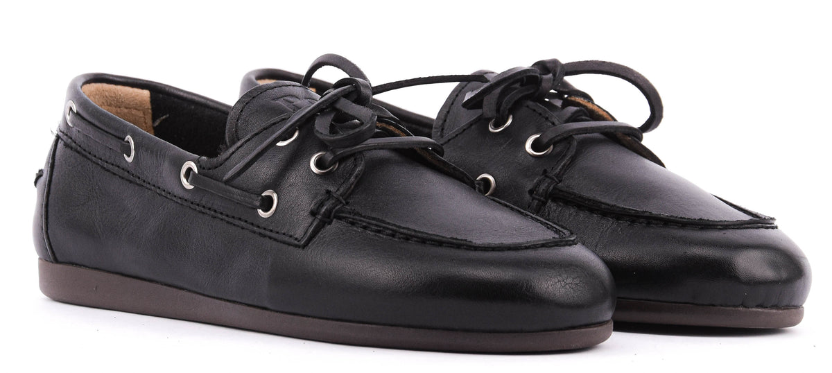 POSA BOAT LOAFER SOFT LEATHER BLACK