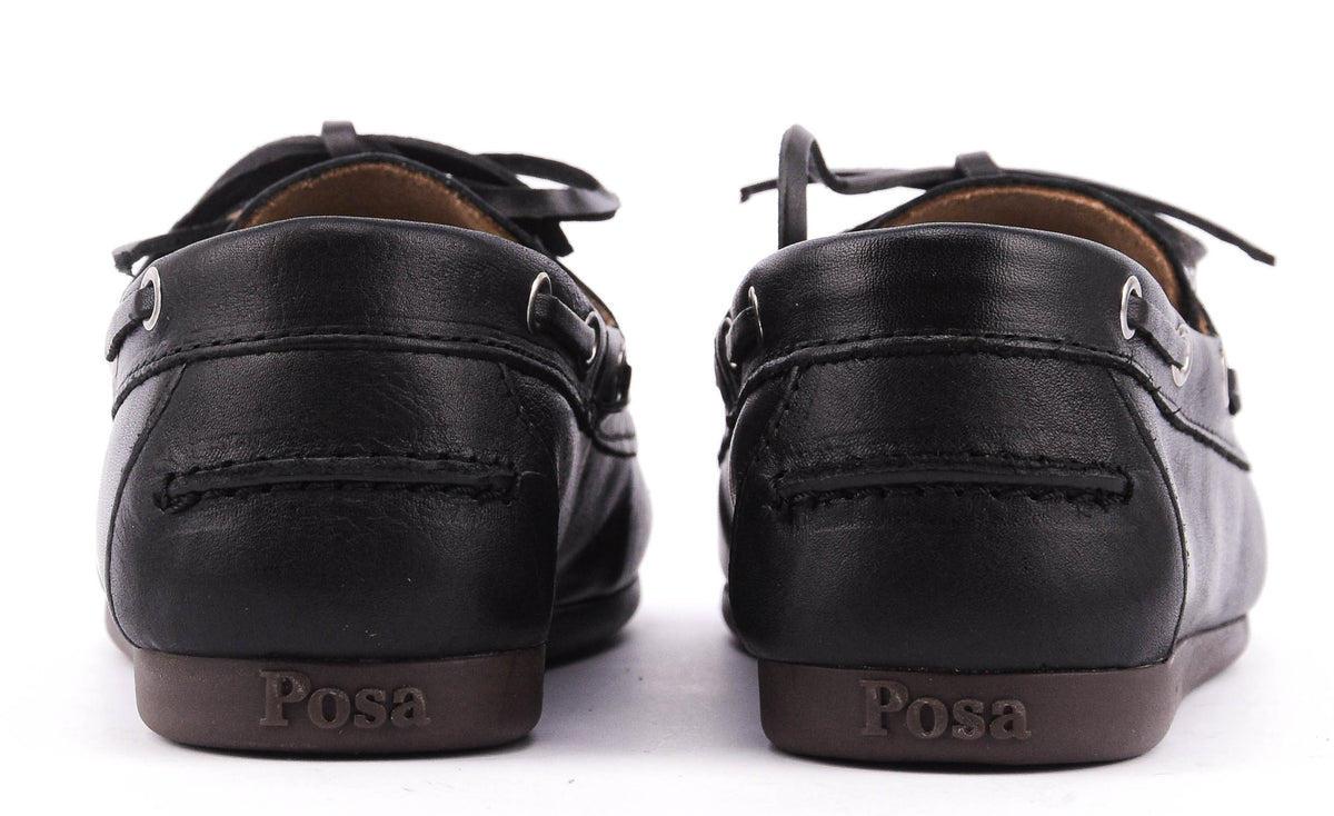 POSA BOAT LOAFER SOFT LEATHER BLACK