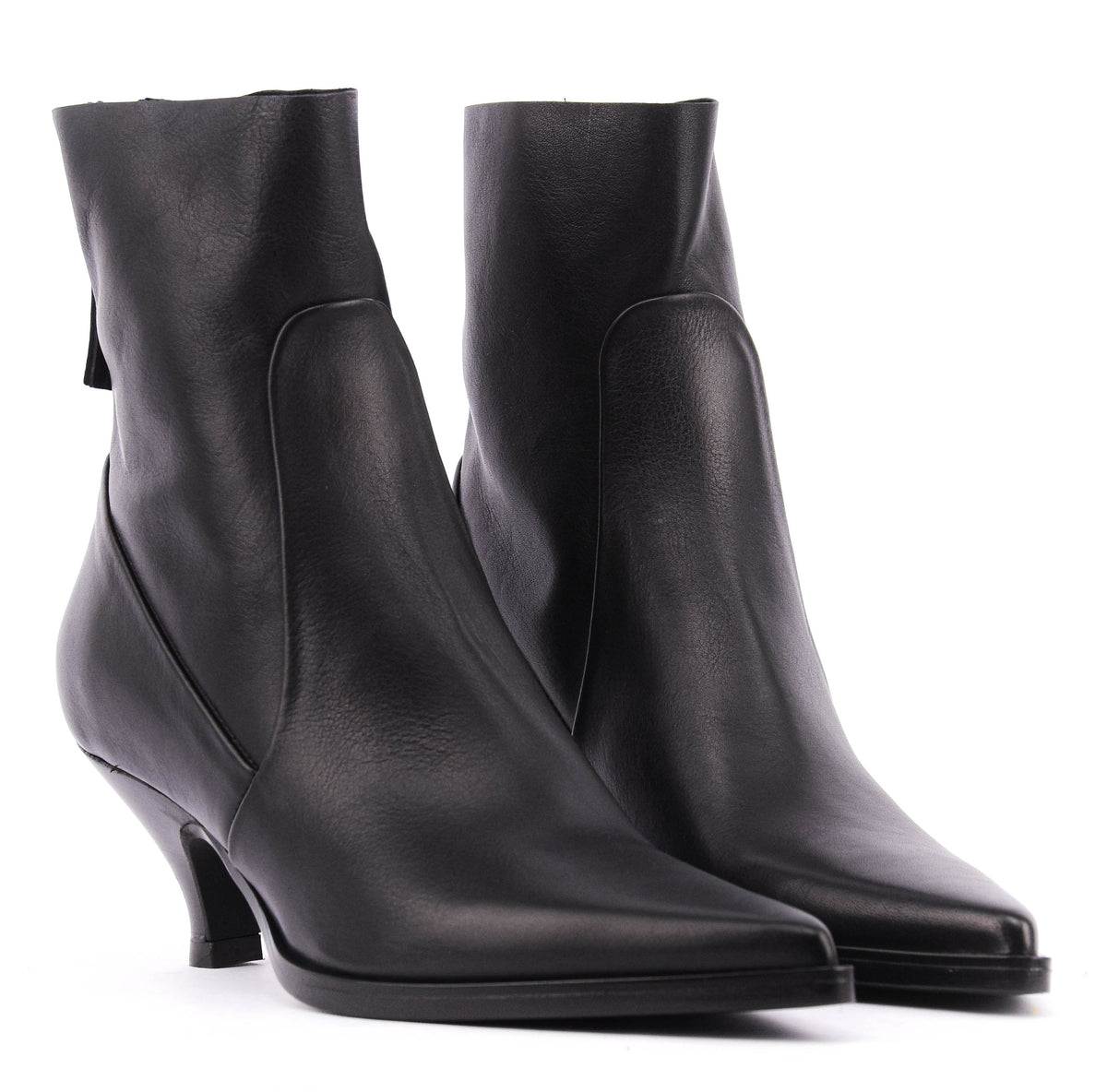 ELENA IACHI POINTY BOOTIE BLACK LEATHER