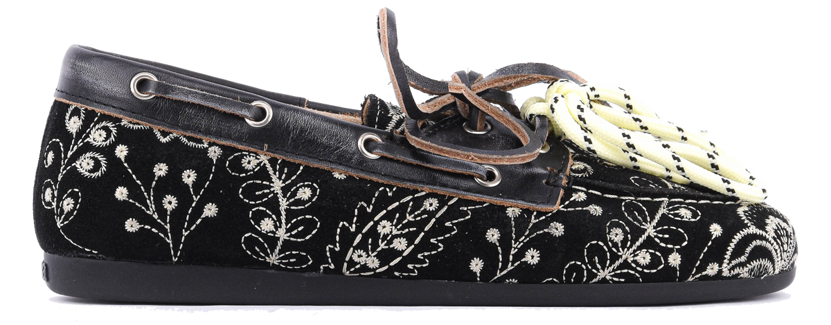 POSA BOAT LOAFER BOTANIC BRUSHED SUEDE BLACK
