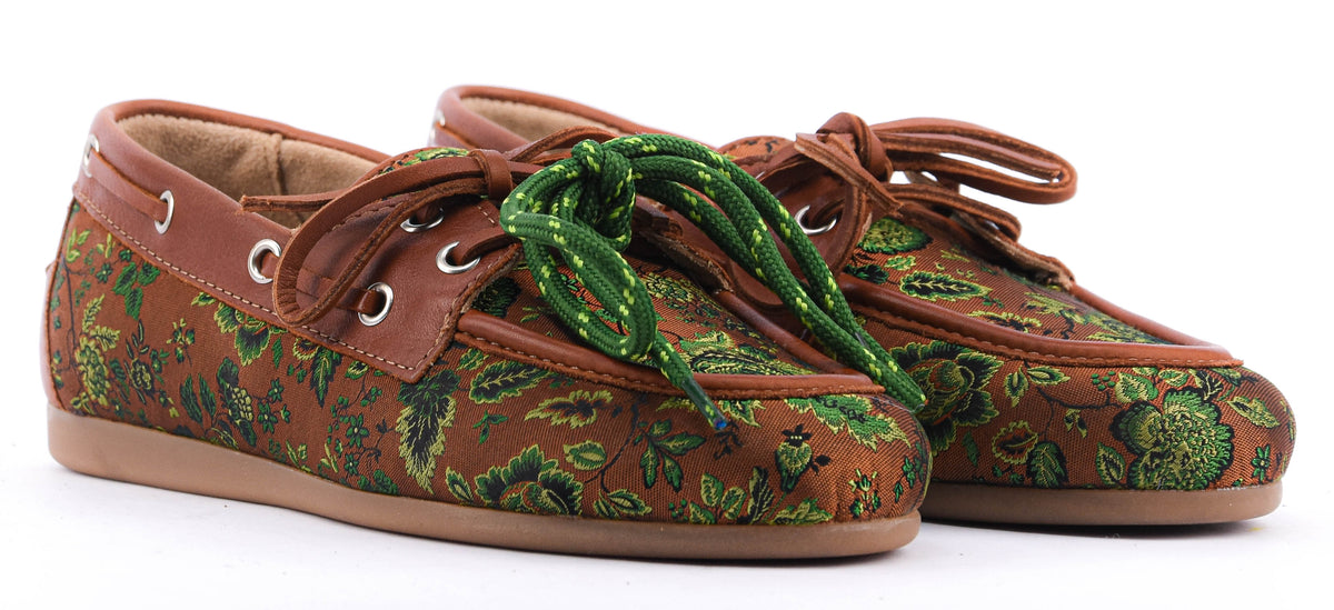 POSA BOAT LOAFER ROMANTIC JACQUARD GREEN