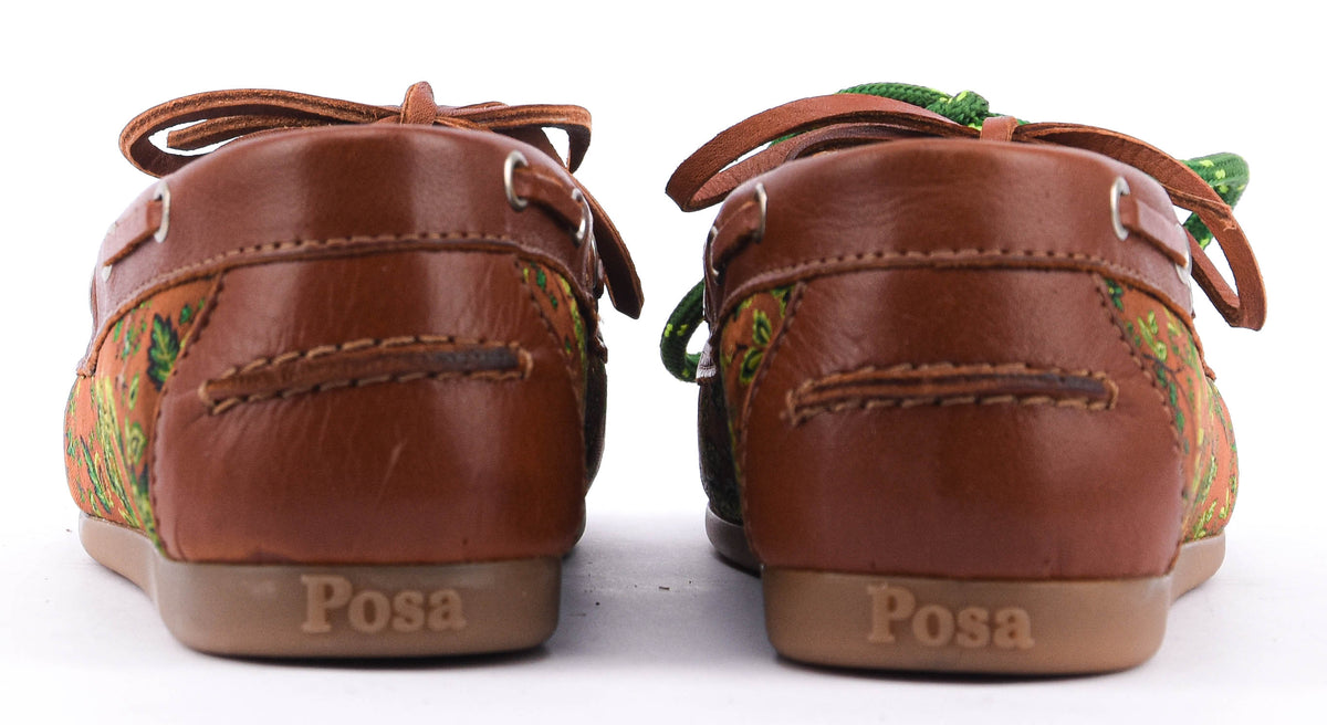 POSA BOAT LOAFER ROMANTIC JACQUARD GREEN