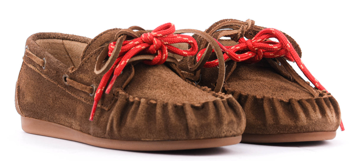 POSA BOAT LOAFER WRINKLE BRUSHED SUEDE DARK BROWN