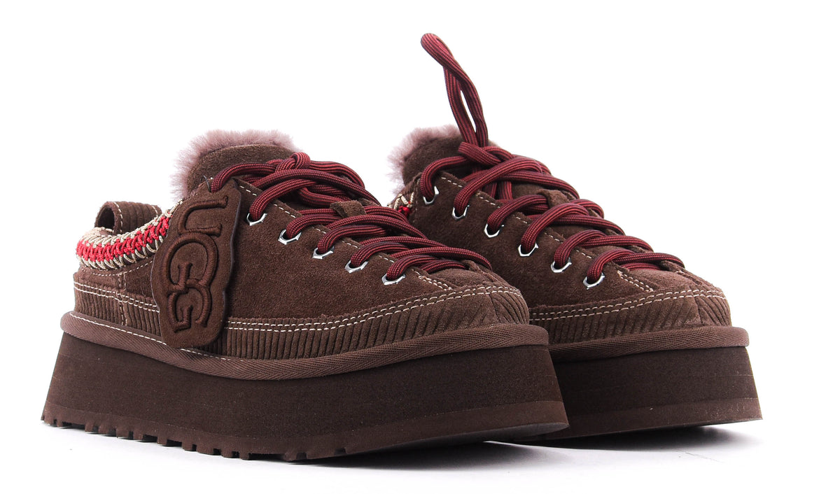 UGG HERITAGE LACE UP SLIPPER BURNT CEDAR