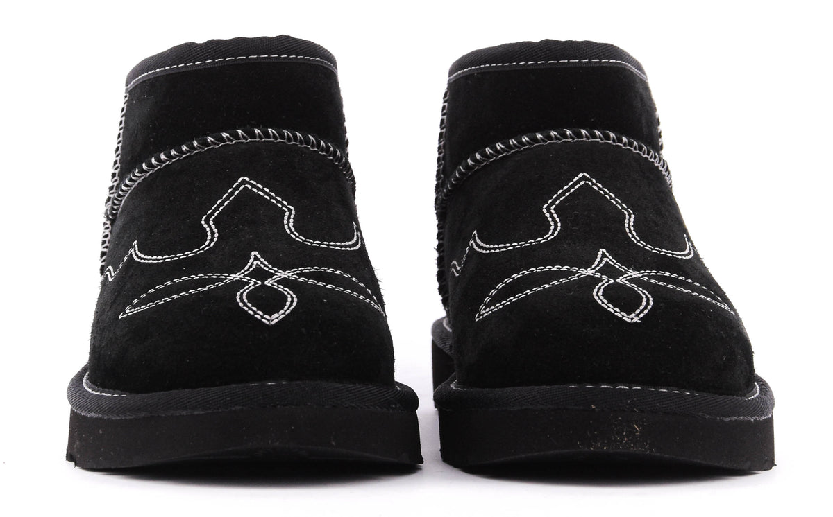 UGG CLASSIC ULTRA MINI WESTERN BLACK