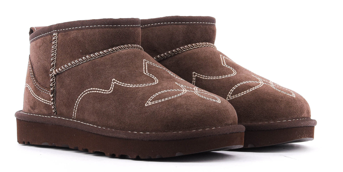 UGG CLASSIC ULTRA MINI WESTERN BURNT CEDAR